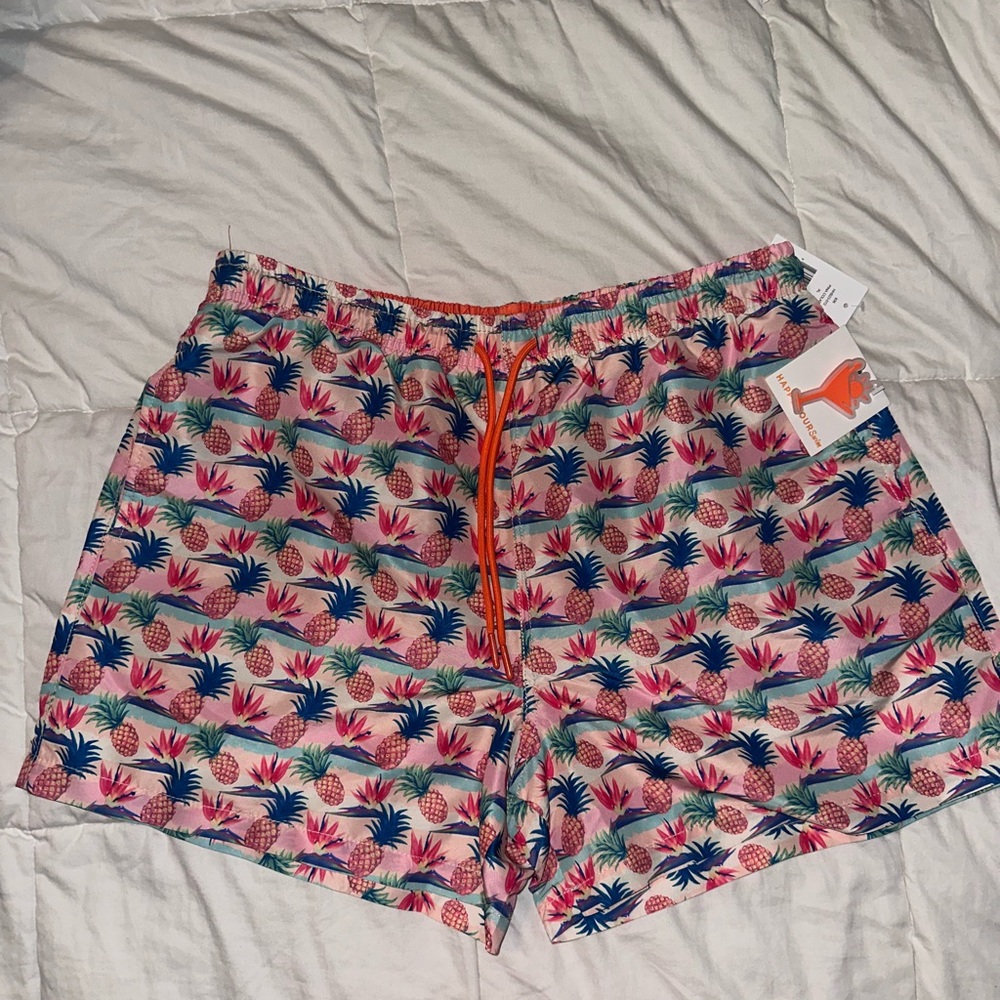 NWT Colorful Pineapple Print Swim Shorts